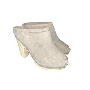 Jeffrey Campbell 'Freja' Platform Mule taupe suede sz 7